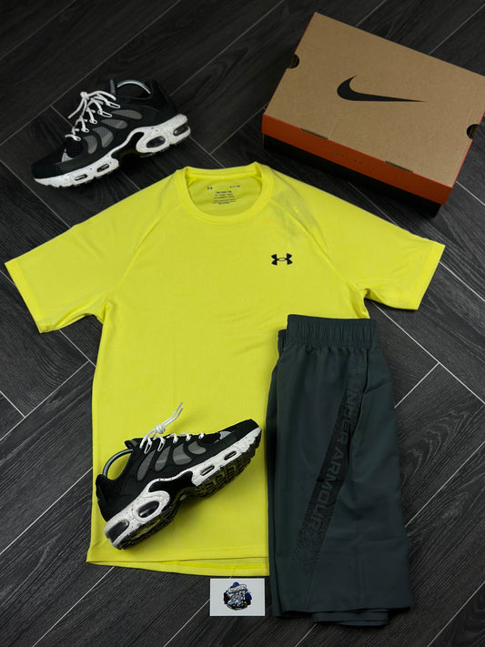 Under Armour Tech Shirt & Graphic Shorts Yellow Set