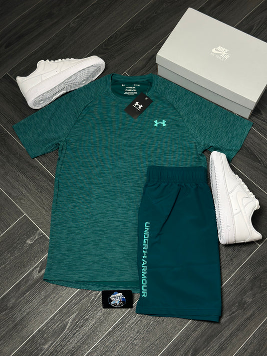 Under Armour Tech Shirt & Graphic Shorts Teal
