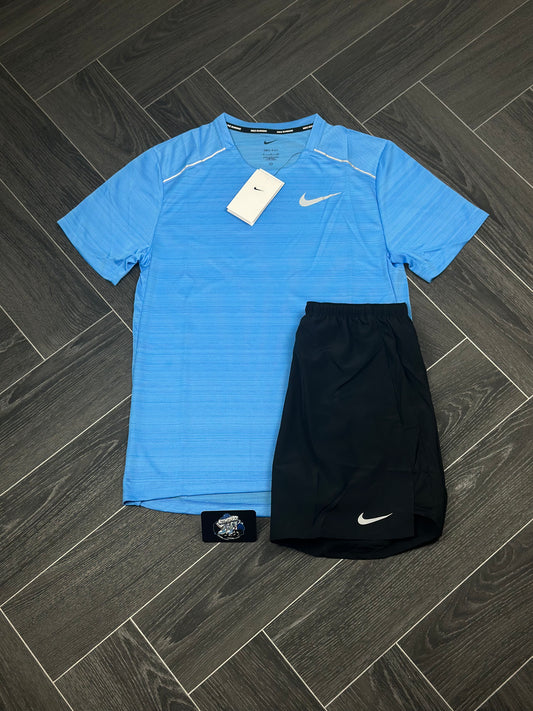 Nike Miler 1.0 T-Shirt & Challenger Shorts (7in) University Blue